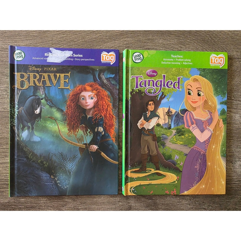 LeapFrog Tag Reading System Disney Brave and Tangled Interactive Books Lot of 2